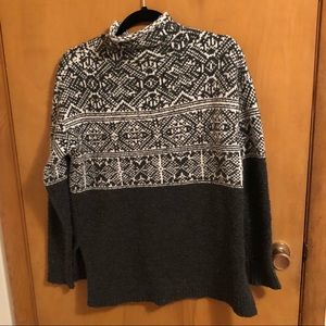 grey and white sweater